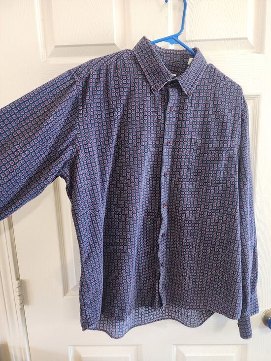 Southern Pines Other - Men's Blue & Pink Geometric Button-Down Shirt